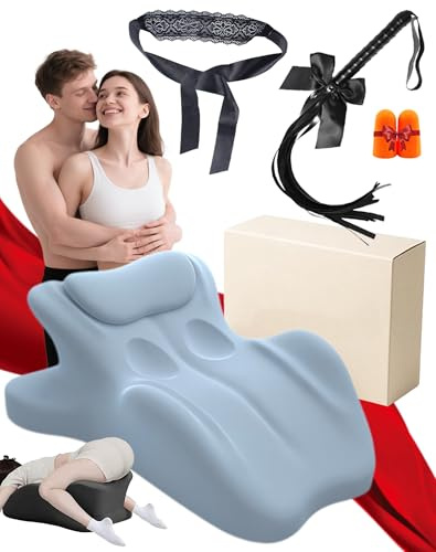 Elugty Wedge Pillow for Couples Intimacy Pillow Comfort Pillow Cushion, 27° Lift = Perfect Position Easily, Fast Rebound Multi-Functional Ergonomic Posture Seat for All Position (Blue)