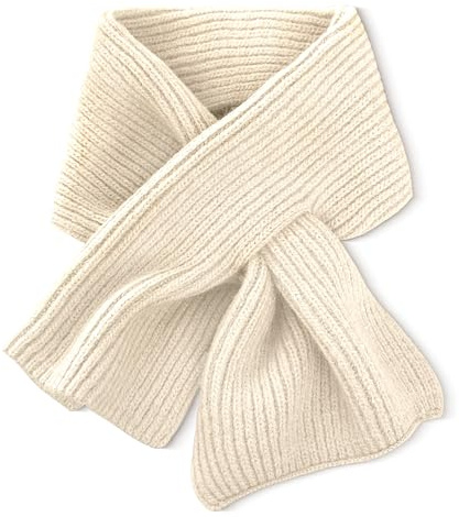 ORUIVO Effortless Knitted Wool Scarf with Thread - through Opening for Easy On and Off (Beige)