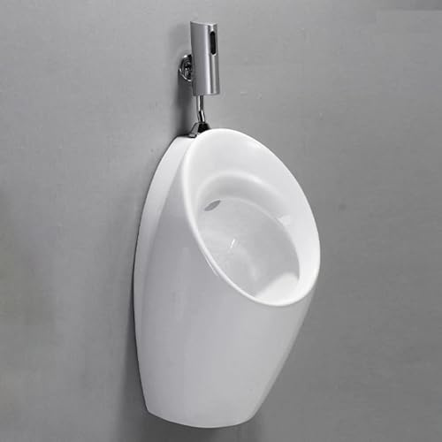 YJYJY Orinatoio da Parete in Ceramica per Uomo, antigoccia, con sensore Intelligente, valvola di Scarico, Scarico ad Alta efficienza per Bagno, Bar, Hotel, Shopping