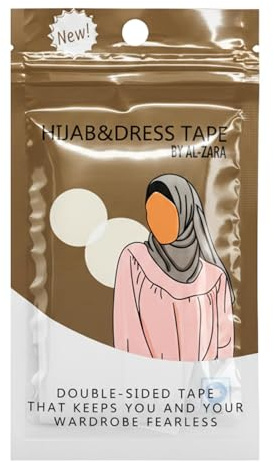 Hamishkane Sciarpa da donna con nastro biadesivo resistente, trasparente, forte presa, per vestiti, tit e corpo, fissaggio sicuro antiscivolo per la testa da donna, sciarpa, hijab abiti e uso