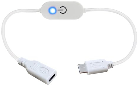 ZBIianxer Touch Dimmerschalter Controller vom Typ C, Stecker auf Buchse, mit blauen Anzeigen für Verschiedene LED Streifen und Leuchten, Touch Dimm Controller
