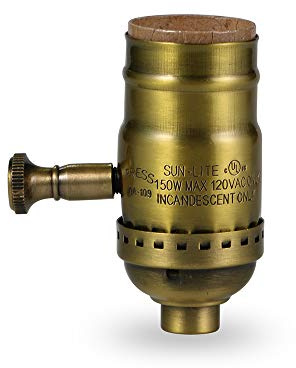 Antique Full Range Dimmer Socket Incandescent Lamp Holder Vintage Edison Pendant Light Socket E26 150 Watt 120 Volt (Brass-1Pack)…