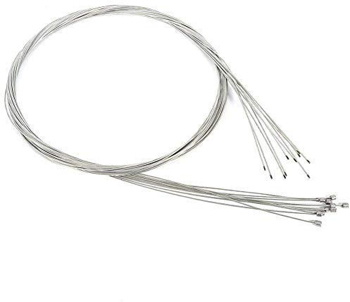 Cable de Frein Vélo,Lot de 10 câbles de changement de vitesse de vélo en acier argenté de 2 m de long Câble de frein vélo de route