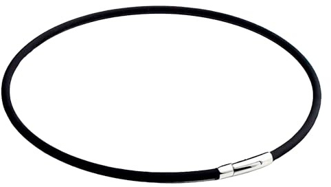 Lola & Gala Cadena de Cuero para Collar Hombre y Mujer | Cuero Genuino Liso | Cierre Acero Inoxidable Clic Fácil Seguridad en Acero Inoxidable | Cordón Negro de 3mm para Colgantes | 46cm