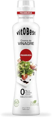 VITOBEST | Cremas de Vinagre | Cremas de vinagre 0% de materia grasa. Cómodos envases de 225 g | Sin gluten ni azúcares añadidos | Sabor Frambuesa - 225 g