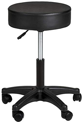 IDEALSEDIE DI GALIZIA MICHELE Sgabello Girevole Sgabello per Salone Estetico e Ambulatorio Medico, con Rotelle, Rotazione Libera 360°, Imbottitura 10 cm, 8 Colori, Pelle Sintetica