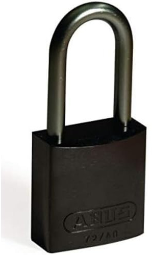 Brady Aluminium-Vorhängeschloss Mit Aluminium-Schäkel, 40mm x 89mm x 19mm, Schwarz, 6er-Pack