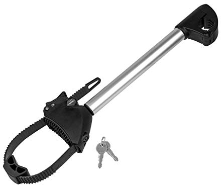 EUFAB 11576 Strap-Rahmenhalter lang, abschließbar, für U-Bügelrohr: Ø 2,5 cm, 32 cm Länge