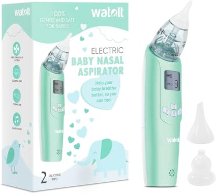 Watolt Baby Nasal Aspirator - Electric Nose Suction for Baby - Automatic Booger Sucker for Infants - Battery Powered Snot Mucus Remover for Kids Toddlers