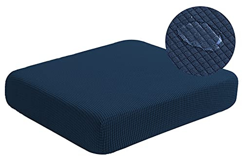 NC HOME Water Resistant Sofa Cushion Slipcovers, RV Seat Cushion Covers High Stretch Furniture Protector, Washable Covering Coats for Camper (Chair Cushion, Navy)
