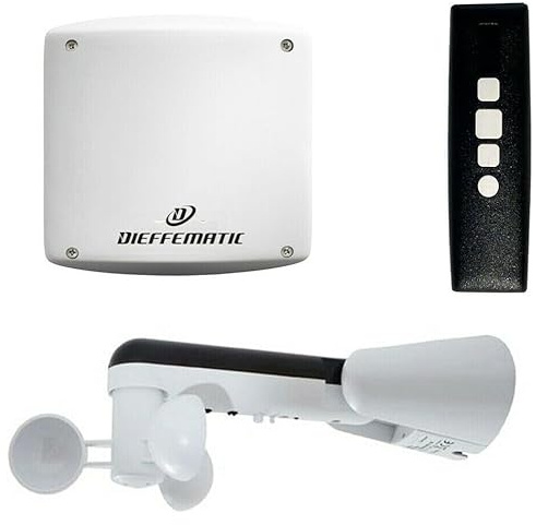 KIT PER DUE 2 MOTORI SENSORE VENTO CENTRALE TELECOMANDO TENDA TENDE DA SOLE KITD