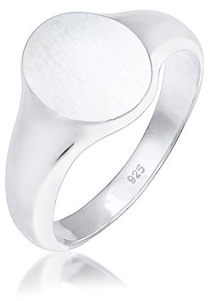 Kuzzoi Siegelring Herrenring oval matt massiv 12 mm 925 Silber | Basic Silberring poliert Ring für Männer in der Ringgröße 54 66