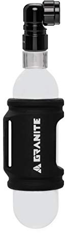 Granite Punk CO2 Gonfiatore Pneumatici con Custodia in Silicone - Compatibile solo con Valvola Presta, Gonfiatore Pneumatici CO2 Leggero per Pneumatici da Bicicletta (Grande)