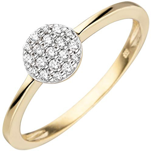 Jobo Damen-Ring aus 8 Karat 333 Gold Bicolor mit 19 Zirkonia