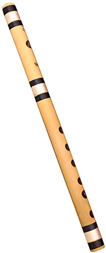 Arts Of India Flutes C Scale Natural Bamboo Flute (14 inches, Medium) Free Carry Bag