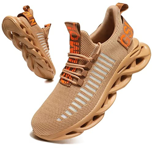 Jakcuz Running Shoes for Womens Fashion Chunky Sneakers Walking Sports Indoor Outdoor Athletic Trainers Casual Footwear Brown Size 8
