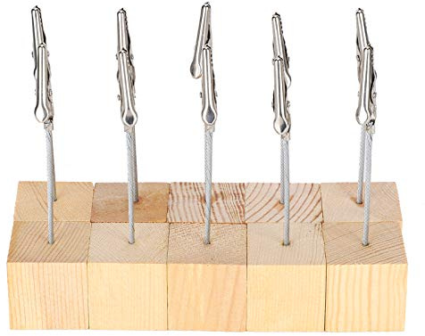 Foto Titular Memo Clip, Soportes de Clips Madera para Notas Portanotas Soporte Para Tarjetas Mesa Número Pinza Cocodrilo Portafotos con Base Ranura Maderas Forma Cubo paraTarjeta Precio Tabla Nota