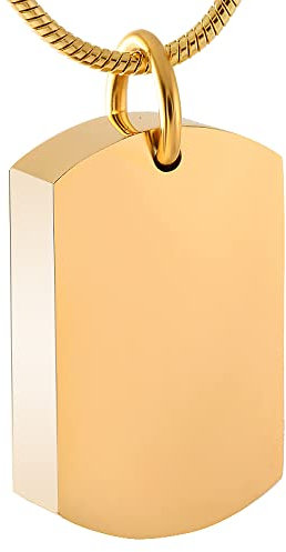KOMEDO Blank ID Tag/Dog Tag Free Gravieren – Edelstahl Pet Asche Andenken Memorial Urne Anhänger – Schmuck für die Feuerbestattung,1