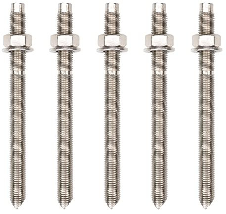 Isolbau Ankerstange aus A4 Stahl M16 x 190 mm - 5 Stück ETA Zulassung Gewindestange Verbundanker mit Mutter & Unterlegscheibe Schwerlast-Anker Schwerlast-dübel