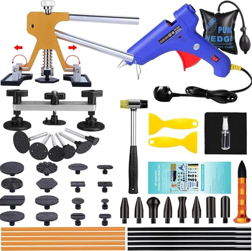 Manelord Auto Body Dent Puller Kit with Golden Dent Repair and Bridge Dent Remover kit for Car/Motor/Truck/Refrigerator/Washing Machine Dent Removal