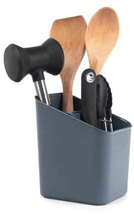 KADAX Escurreplatos para Cubiertos y Cocina - Organizador y Soporte para Drenaje con Cesta (Gris Oscuro)