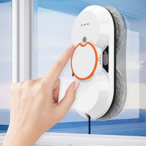 Dual Water Spray Robot Window Cleaner - 5600pa Smart Glass Cleaning Robotic with Remote Control - Magnetic Automatic Powered Washer for Table High Windows, Ceiling - Outdoor Indoor