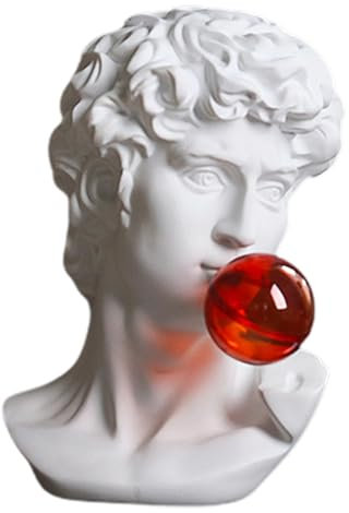 David Bust Statue, David Blowing Bubbles Sculpture, Unique Art Sculpture, Multifunctional Waterproof Craft, Dining Room With Restaurant Art Decoration for Waterproof Sculpture and David Bust Ornament