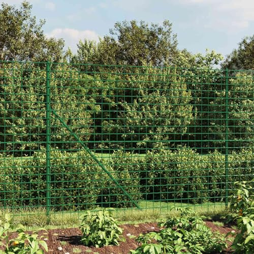 Rantry Chain Link Fence, Secure Property Enclosure, 1.8m x 25m, Galvanized Steel with PVC Coating, for Animal Enclosure