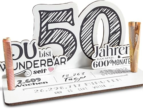 50 Geburtstag - 50 Jahre 3D-Holzkarte | Geldgeschenke, 50 Geburtstag Frauen, 50 Geburtstag Männer, 50 Geburtstag, 50. Geburtstag Frauen, 50 Geburtstag Deko, 50. Geburtstag Männer