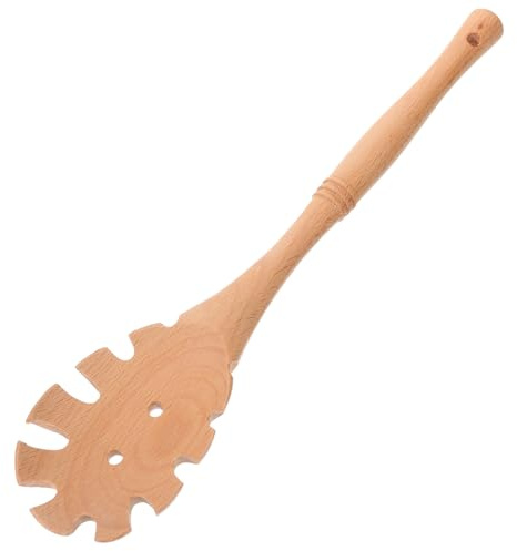 Mikinona Holz Nudellöffel für Spaghetti und Andere Lebensmittel Multifunktionaler Sieblöffel zum Abseihen und Servieren für Gastronomie und Haushalt Robustes Küchenaccessoire