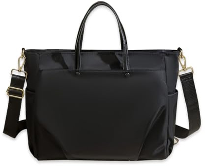 SONARIN Laptop Handtasche Damen,16 Zoll Laptop Tasche Wasserdicht Groß Arbeitstasche Aktentasche Notebooktasche Shopper Tote Umhängetasche für Business Büro Schule Reisen(Schwarz)