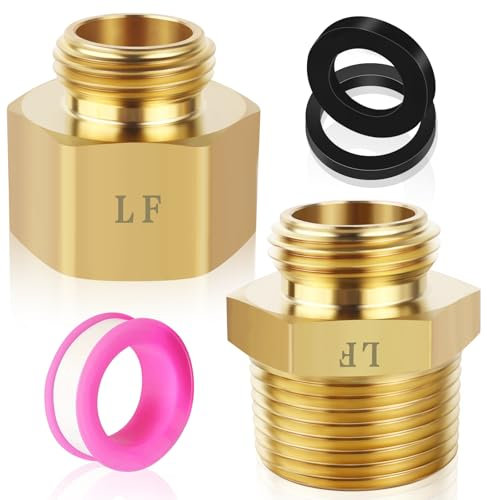 Boltigen 3/4inch Garden Hose Adapters,3/4inch GHT to 1inch NPT Garden Hose Connector,3/4Male to 1Male and 3/4Male to 1Female Hose Fittings, GHT to NPT Garden Hose to Pipe Adapters
