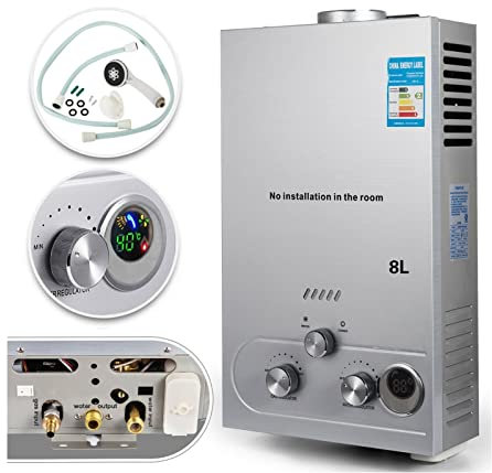 Generador de vapor 8L Propano de calentador de agua de gas digital Lpg Calentador de agua sin tanque eficiente que ahorra energía ampliamente utilizada Flujo constante de vapor suave y relajante