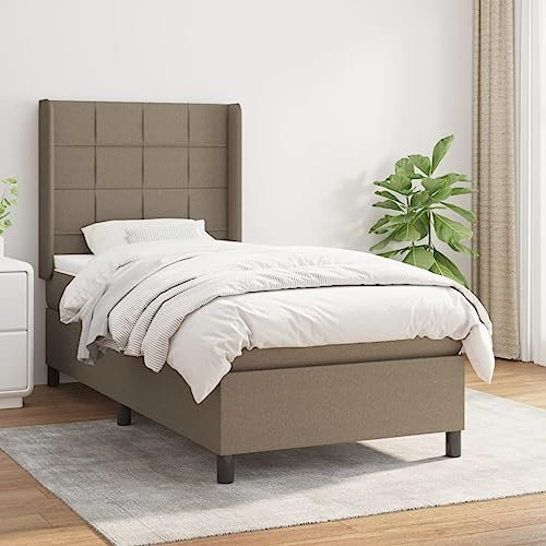 qohoio Boxspringbett mit Matratze Taupe 90x200 cm Betten Bett Mit Matratze Bett Boxspringbett Schlafzimmer MöBel Stoff - 3131405