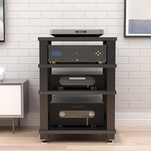 KUANGGE Soporte para Medios audiovisuales, Estante para Consola de Videojuegos, Soportes y bastidores estéreo con estantes de Almacenamiento, Torre de Rack de Audio, Estante de Audio para Consolas d