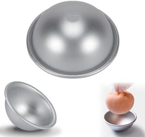 Milltrip Stampo Emisferico per Torte, Teglia per Cupcake a Sfera 3D in Alluminio 8 cm, Stampo Antiaderente per Dolci a Cupola Ideale per Compleanni, Matrimoni, Anniversari e Cottura