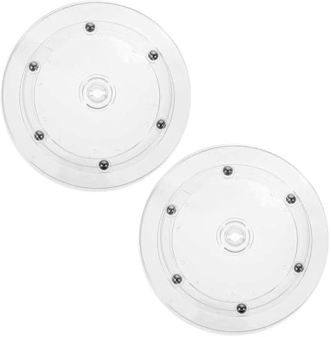 YSJCHEBS Confezione da 2 Piatti Girevoli Trasparenti, Piatti Girevoli in Plastica, Vassoi Portaoggetti, Espositori per Oggetti, Accessori per La Casa