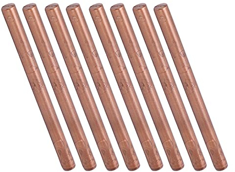 Juego de 10 varillas de cera para sellar flexibles y sin humo, ideales para sobres, tarjetas y manuscritos, colores rojo y bronce (modelo cobre), compatible with herramientas de sellado tradicionales