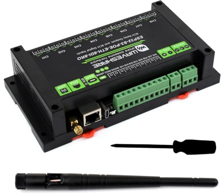 Waveshare ESP32-S3-POE-ETH-8DI-8RO(PoE Network Port), Industrial 8-Ch ESP32-S3 WiFi Relay Module, Isolated RS485 Interface, Xtensa 32-Bit LX7 2Core Processor, Up To 240MHz, Multi Isolation Protection