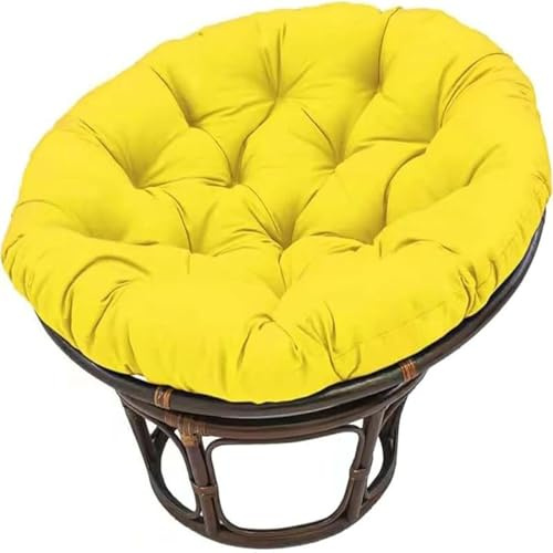 MSNCS Rundes Papasansessel Kissen Sitzkissen Hängesessel Outdoor/Indoor Bodenkissen Kissen für Schwenksessel, Korbsessel Outdoor Gartenmöbel Sitzauflage Auflage(Gelb,100x100cm)