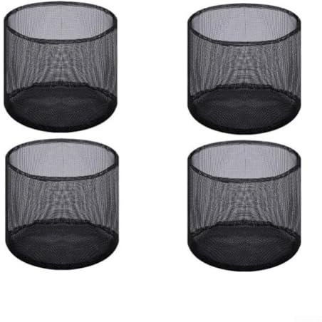 Oniissy Lot de 4 sacs de culture en maille pour plantes aquatiques, nénuphars, iris, herbes, plantes de jardin, avec trous de drainage, carrés, ronds, noirs
