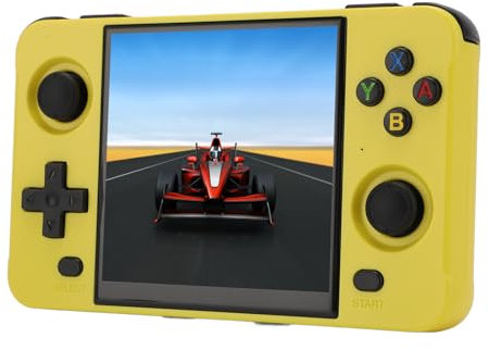 Generic Console di Gioco Portatile, Console di Gioco Portatile a 4 Vie 4 -way Protegge l'output dell'interfaccia Multimediale per Definizione per Emulatori 3D a 64 Bit Tradizionali (YELLOW)