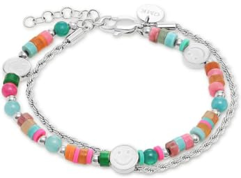 Guido Maria Kretschmer Damen-Armband Edelstahl 6 Achat One Size, Silber 32026666