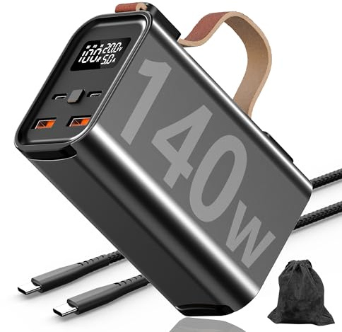 Power Bank 50000mAh grande powerbank 140W batteria portatile esterna per cellulare PD3.1 QC4.0, ricarica rapida con display a LED 4 uscite e 2 ingressi per smartphone tablet outdoor