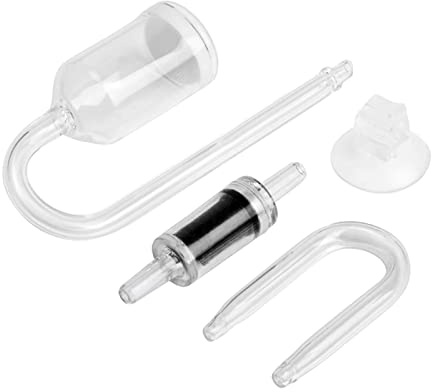 LLHCF CO2-Diffusor aus Glas, transparent, für Größe, Saugnapf, U-Form, Schlauch, überprüfen Sie das Aquarium H, 4 Stück