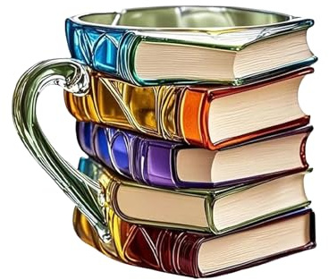 Générique Mug Isotherme Pour Thé Chaud - Design Vintage Livre en 3D Peint sur Verre - Mugs Résistants à la Chaleur pour Jus, Boissons Whisky Bière Cocktail
