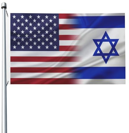 Festivo Bandiera da giardino Israel & USA Flag Durevole Bandiera con occhielli in metallo 3x5 Ft per dormitori,Decorazioni per giardino