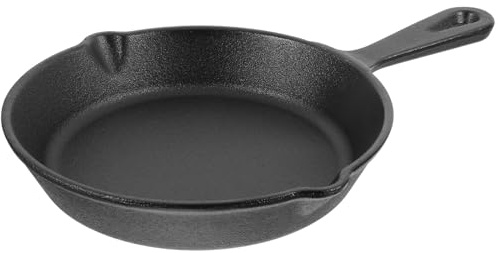 TOYANDONA Piccola padella in ghisa, spessore 16 cm, resistente all'usura con manico ergonomico, piccola padella per uova, pancake, pentole per single e famiglie