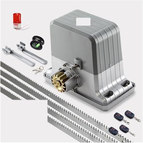 Motorisation pour portail coulissant, Opérateur de porte coulissante automatique, 1800kg, moteur AC220V/110V comme ferme-porte (capteur, bouton, lampe, en option)(KIT7)