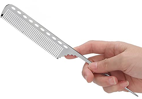 ZASCHMOY Salong Rat Tail Hair Comb Professionell Frisör Aluminium Metallkam för Män och Kvinnor Lätt Att Reda Ut och Hårstyling (Silvergrå)